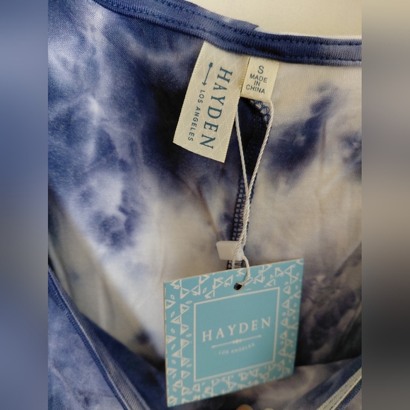 NWT Hayden Los Angeles tie-dye three-quarter length Top - Picture 3 of 5